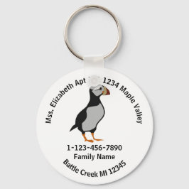 Chaveiro Endereço residencial da família permanente Puffin 