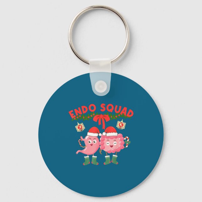 Chaveiro Endo Squad Nurse Stomach Santa Hat Endoscopy Tech  (Frente)