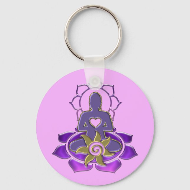 Chaveiro Energia BUDHA | ROSAS CLARO (Frente)
