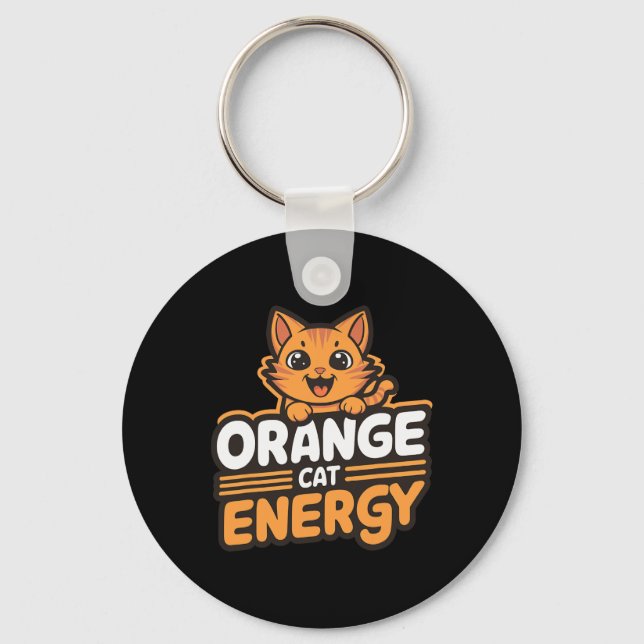 Chaveiro Energia de Gato Laranja (Frente)