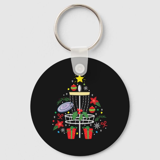 Chaveiro Enfeite de Natal de Frisbee de Disc Golf Árvore Pr (Frente)
