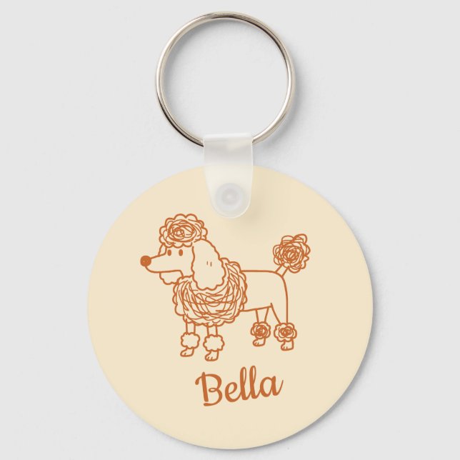 Chaveiro Enfeite de Poodle com Nome Personalizado – Present (Frente)