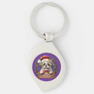 Chaveiro Enfeites de natal de Cachorro Bonito - Feliz Natal