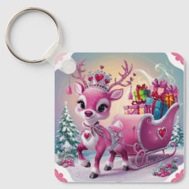Chaveiro Enfeites de natal de Rebelde Rosa Encantador