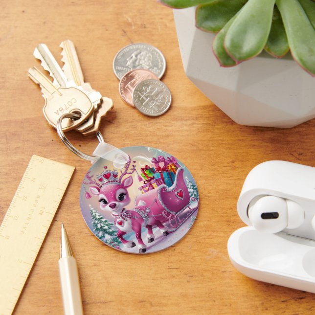 Chaveiro Enfeites de natal de Rebelde Rosa Encantador (Mesa)