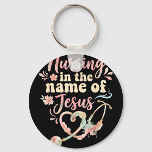 Chaveiro Enfermagem em nome de enfermeira cristã Jesus Nurs