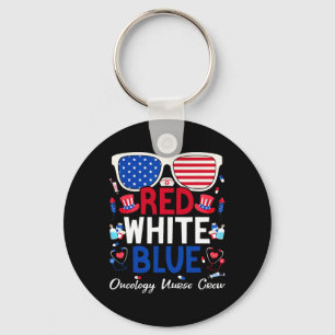 Chaveiro Enfermeira 4 de Julho Vermelho Branco Azul Enferme