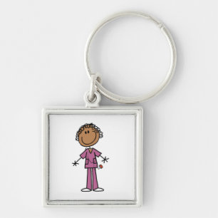 Chaveiro Enfermeira Afro-Americana do Stick