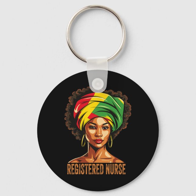 Chaveiro Enfermeira Afro-Americana Negra (Frente)