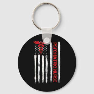 Chaveiro Enfermeira American Flag Rn Mental Health Psych Nu
