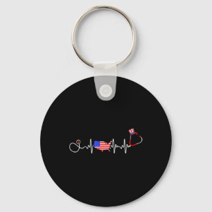 Chaveiro Enfermeira Americana 4 De Julho Mapa Da Bandeira D