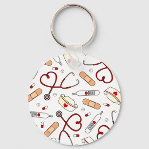 Chaveiro Enfermeira Amor Fundo Branco Impressão