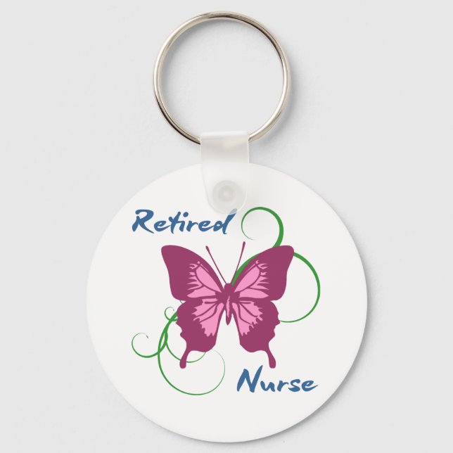 Chaveiro Enfermeira aposentada (borboleta) (Frente)