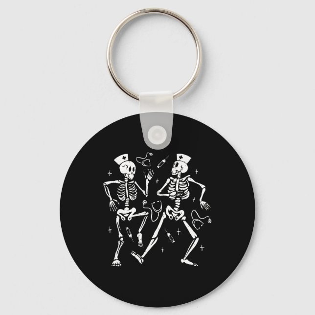 Chaveiro Enfermeira dançando esqueleto Halloween Skeleton (Frente)