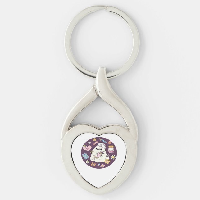 Chaveiro Enfermeira de Halloween Cute Sobredimensionada (Frente)