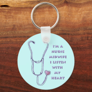 Chaveiro Enfermeira de Parteira Cardíaca Stethoscope