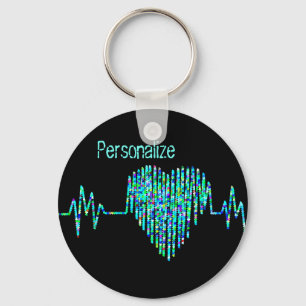Chaveiro Enfermeira de tartarugas pretas da linha EKG