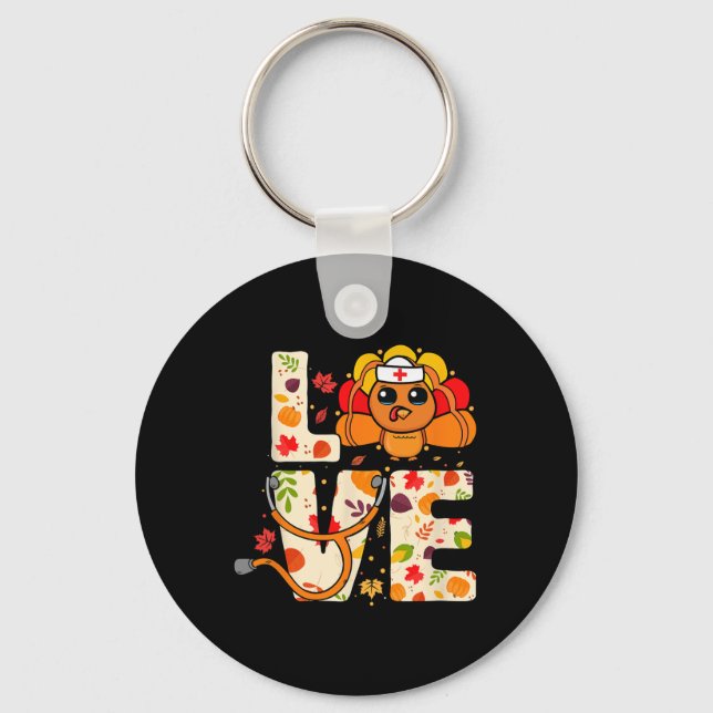 Chaveiro Enfermeira Dia de Ação de Graças Mulheres (Frente)