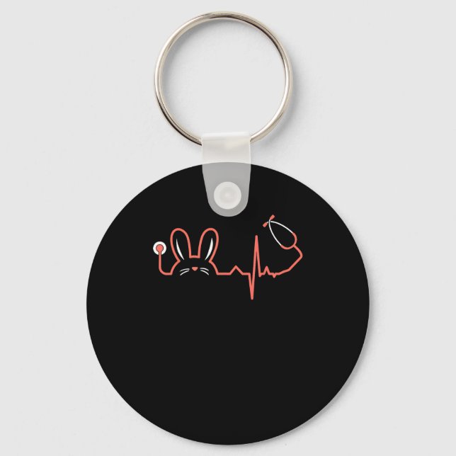 Chaveiro Enfermeira do Stethoscope da Páscoa Dr Rabbit Scru (Frente)