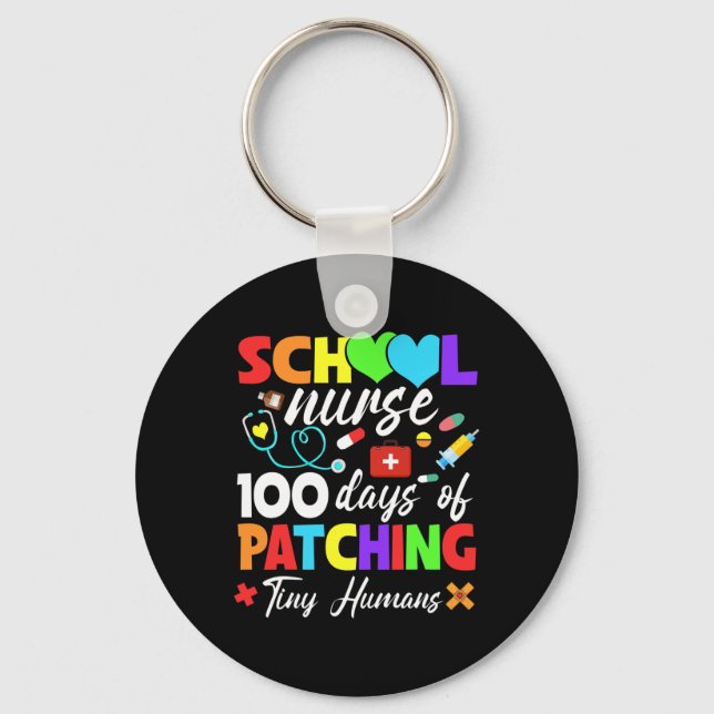 Chaveiro Enfermeira Escolar 100 Dias De Patching De Humanos (Frente)
