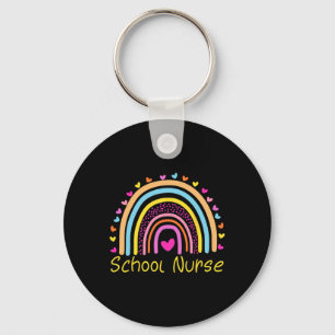 Chaveiro Enfermeira Escolar Boho Arco-íris Dia da Enfermeir