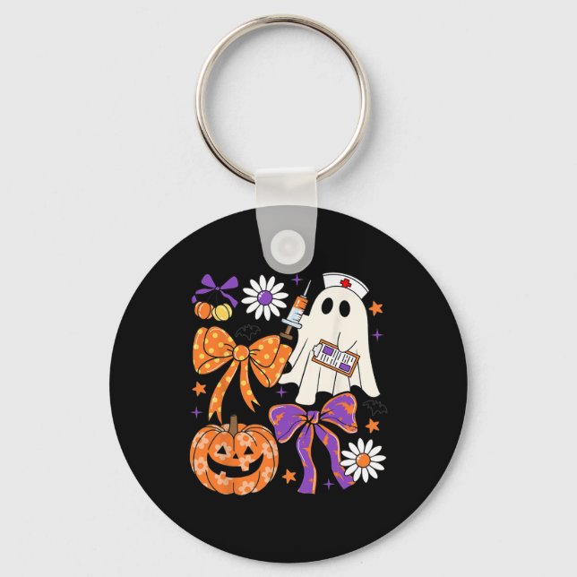 Chaveiro Enfermeira Floral Preppy Boho Ghost Coquette Arco  (Frente)
