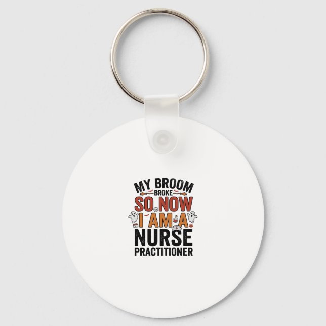 Chaveiro Enfermeira Halloween Broom Broke Vintage D (Frente)