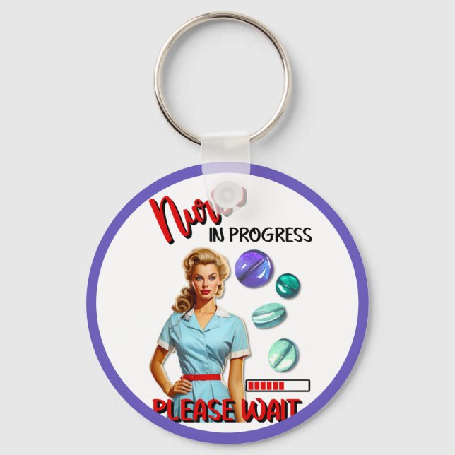 Chaveiro Enfermeira Nostálgica Enfermeira Em Andamento (Frente)