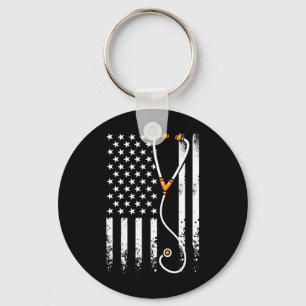 Chaveiro Enfermeira Patriótica de Bandeira Americana Semana