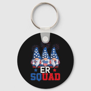Chaveiro Enfermeira Patriótica Er Squad Gnomos 4 De Julho D