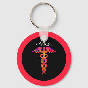 Chaveiro Enfermeira Personalizada Médica Colorida de Caduco