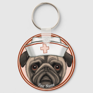 Chaveiro Enfermeira Pug