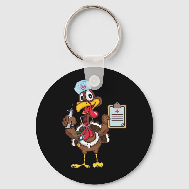 Chaveiro Enfermeira turca bonita Ação de Graças para Enferm (Frente)