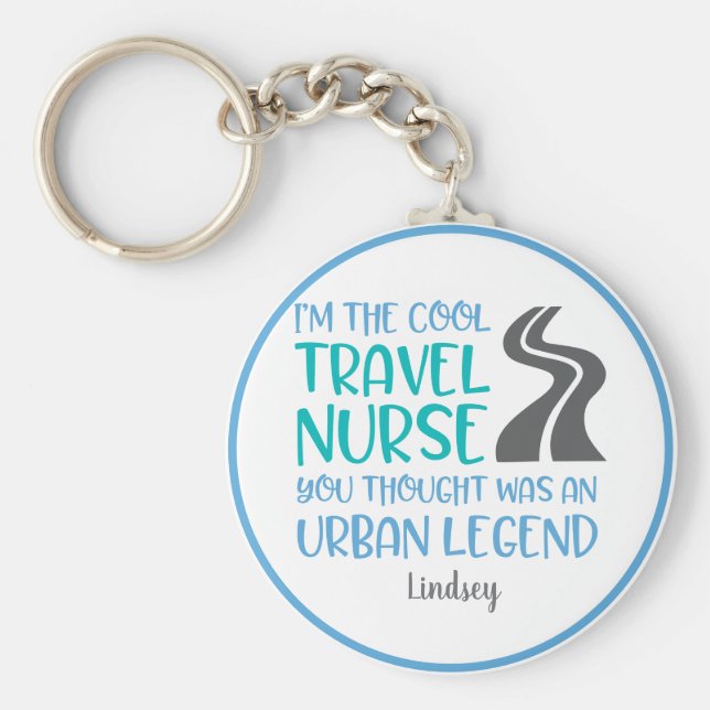 Chaveiro Enfermeira Viagem personalizada e engraçada Chavei (Frente)