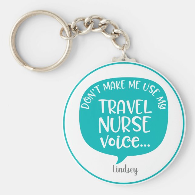 Chaveiro Enfermeira Viagem personalizada e engraçada Chavei (Frente)