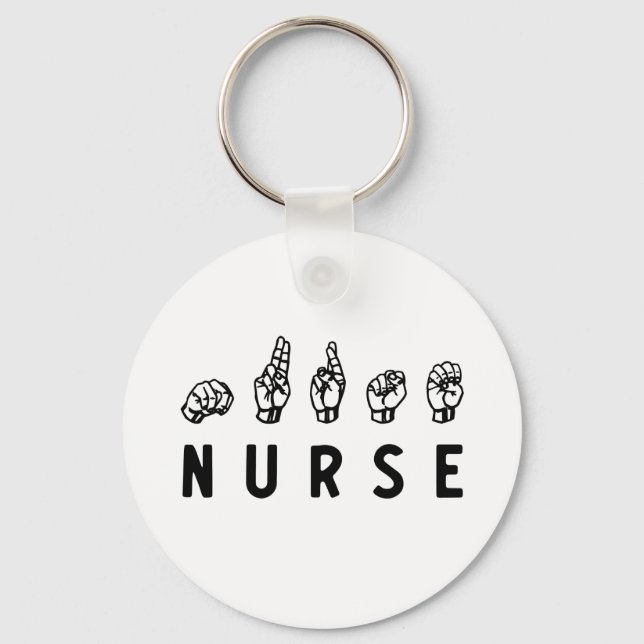 Chaveiro Enfermeiro ASL linguagem gestual (Frente)