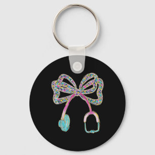 Chaveiro Enfermeiro de Arco de Coquetes Azul Floral Enferme
