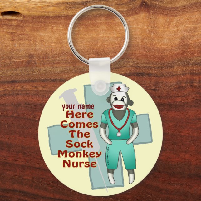 Chaveiro Enfermeiro de Macaco Personalizado (Frente)