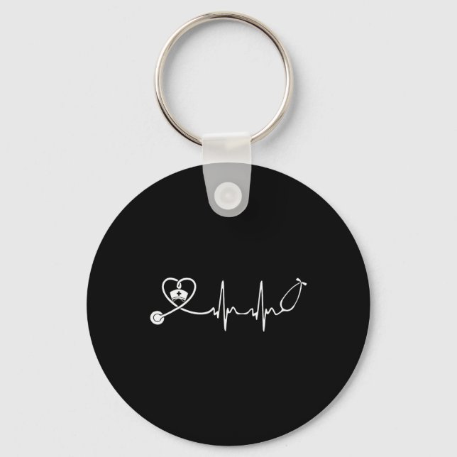 Chaveiro Enfermeiro Stethoscope Heartbeat Enfermeira Semana (Frente)
