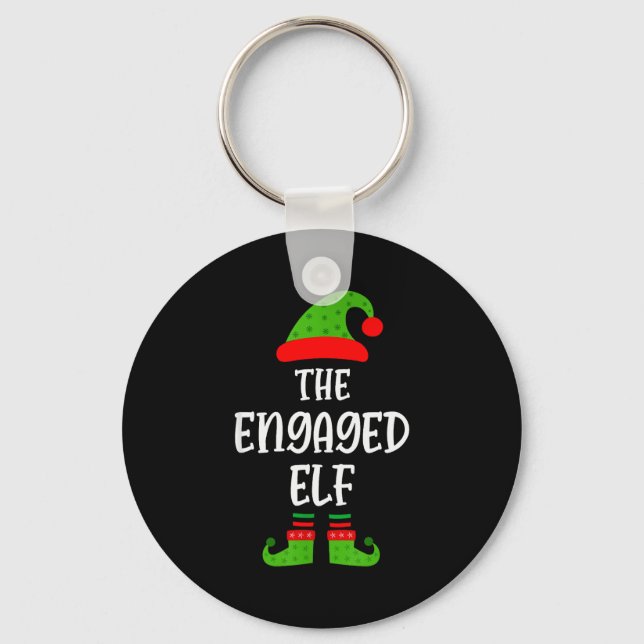Chaveiro Engaged Elf Family Matching Christmas Engagement  (Frente)