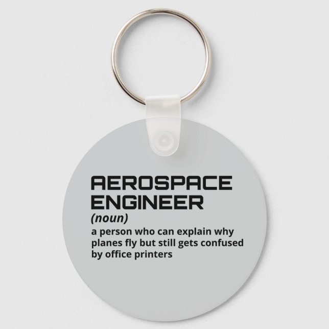 Chaveiro Engenheiro Aeroespacial - Definição Engraçada B-5 (Frente)