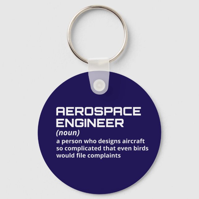 Chaveiro Engenheiro aeroespacial - Definição engraçada W-2 (Frente)