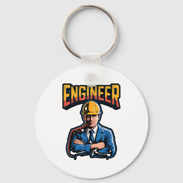 Chaveiro Engenheiro em Letras Gregas Humor Nerd Stem  (Frente)