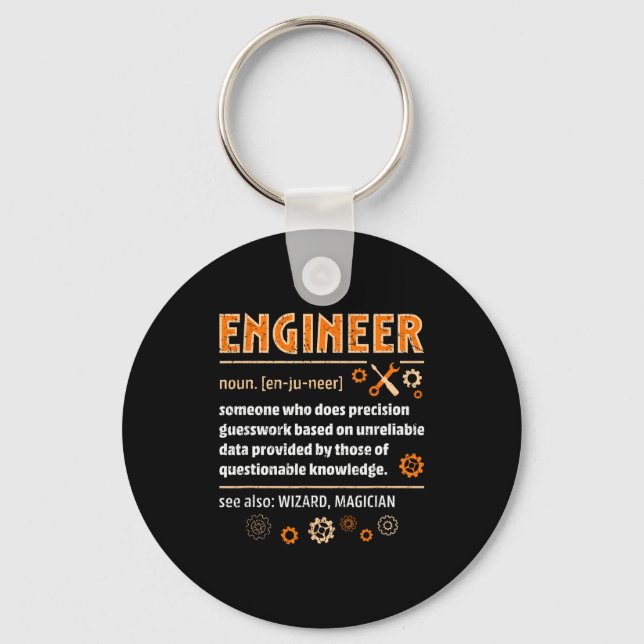 Chaveiro Engineer Definition Funny Engineering Nerdy Scienc (Frente)