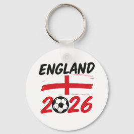 Chaveiro England 2026 Soccer Fan Design, Cross and Football