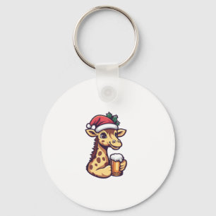 Chaveiro Engraçada Girafa De Natal Com BD