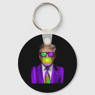 Chaveiro Engraçada Tremor Goma Negra Camisa Trump Mardi Gra