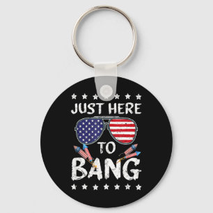 Chaveiro Engraçado 4 de julho, estou aqui para Usa Bang Fla