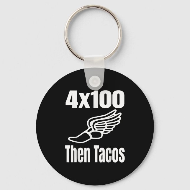 Chaveiro Engraçado 4x100 Então Tacos 100 Metros Relay Race  (Frente)