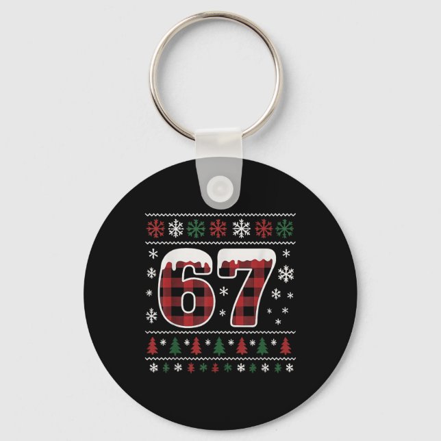 Chaveiro Engraçado 67 Seis Sete Meme Brainrot Cringe Natal  (Frente)